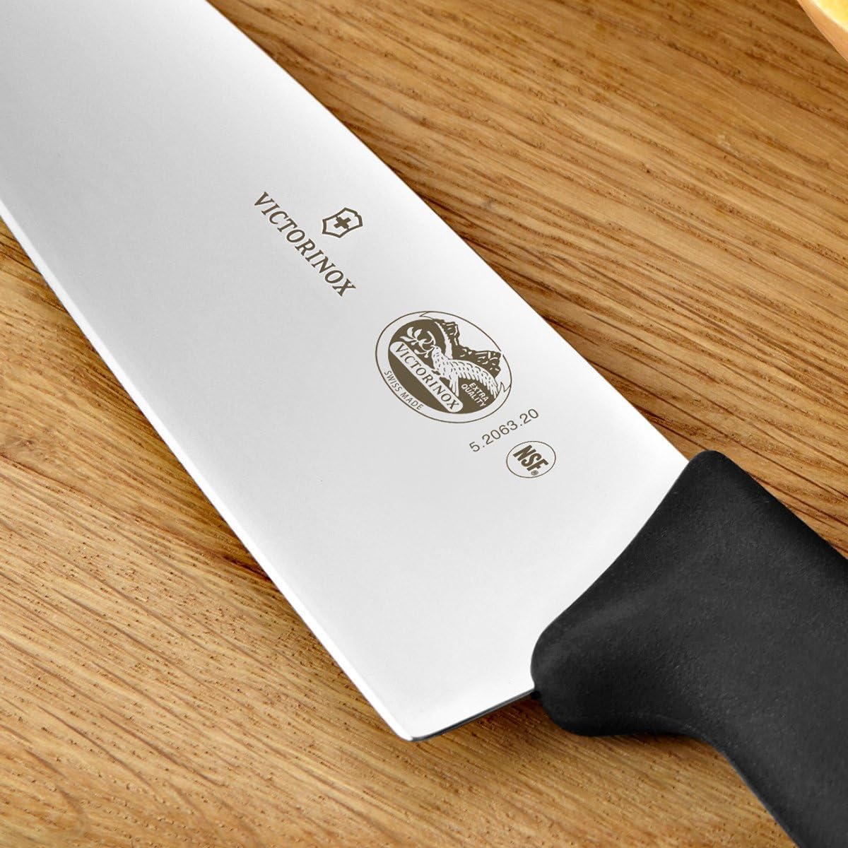 Victorinox Fibrox Pro 8 Inch Chef’s Knife, Dishwasher Safe, Black | Ergonomic TPE non-slip handle for professional chopping, slicing, and dicing. Swiss made, dishwasher safe kitchen tool - Image 4