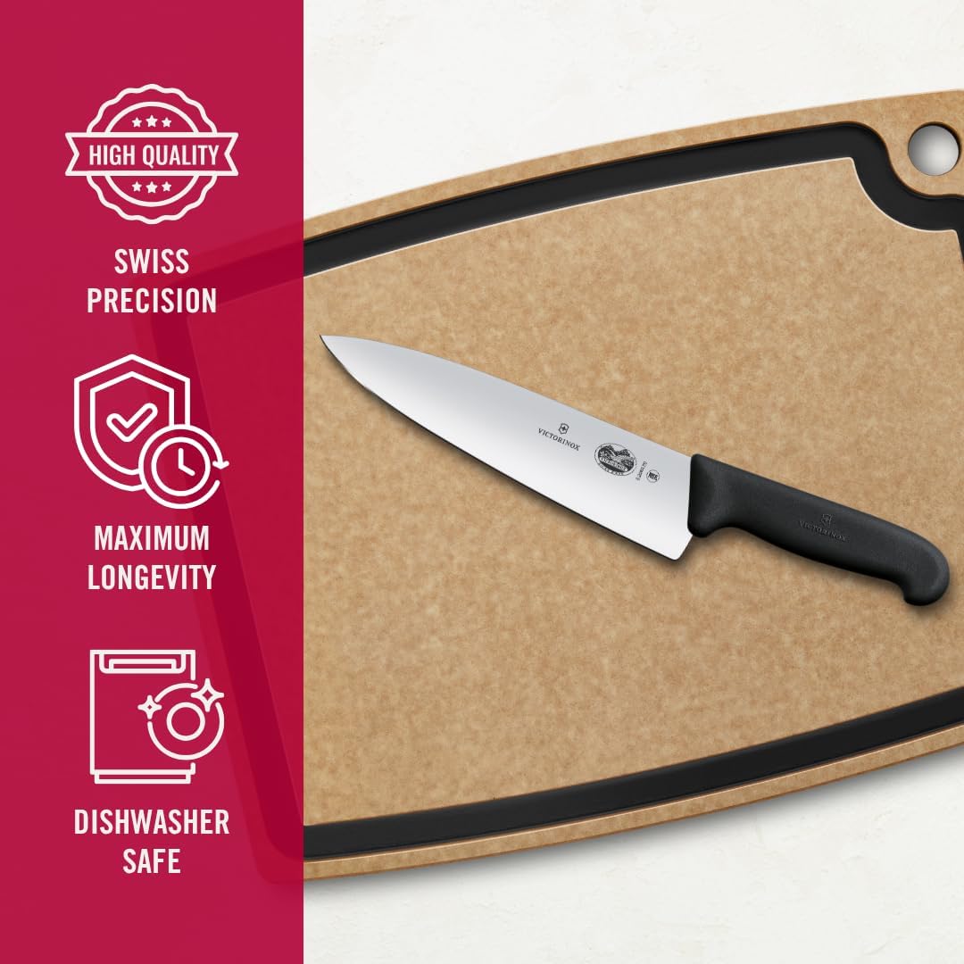 Victorinox Fibrox Pro 8 Inch Chef’s Knife, Dishwasher Safe, Black | Ergonomic TPE non-slip handle for professional chopping, slicing, and dicing. Swiss made, dishwasher safe kitchen tool - Image 8