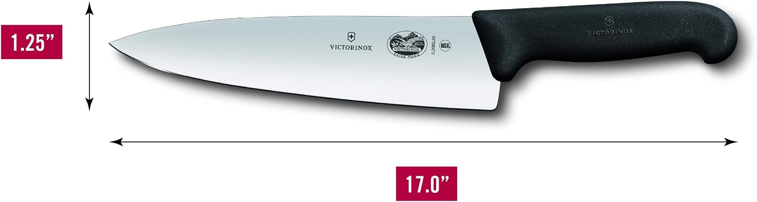 Victorinox Fibrox Pro 8 Inch Chef’s Knife, Dishwasher Safe, Black | Ergonomic TPE non-slip handle for professional chopping, slicing, and dicing. Swiss made, dishwasher safe kitchen tool - Image 9