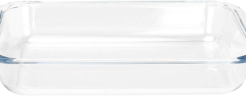 FOYO Basics Tempered Glass Baking Dish, 1.6 Quart Clear Oblong Dish Set, Casserole Dish Cooking Oven Bake